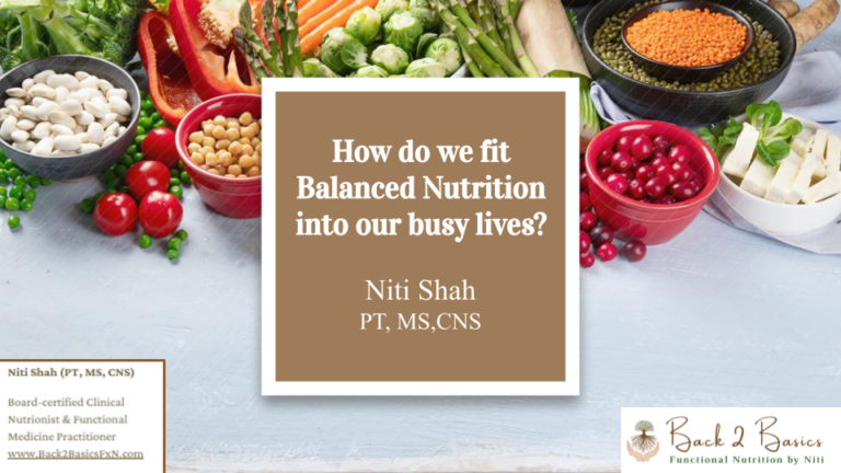 How to fit Balanced Nutrition into our busy lives?
