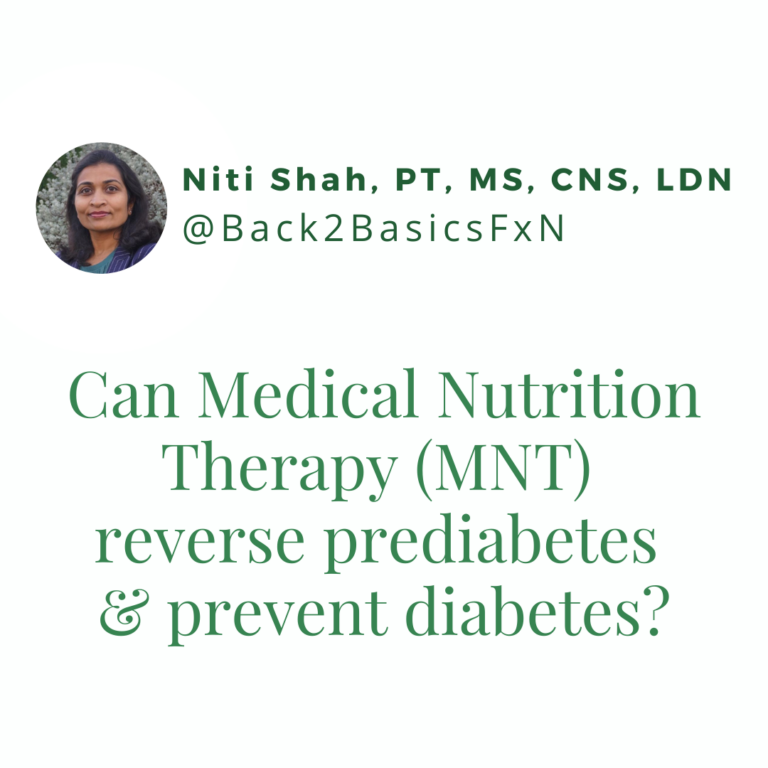 Can I reverse my prediabetes/diabetes with nutrition therapy?